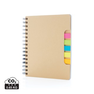 Libreta espiral A5 Kraft con notas adhesivas personalizada